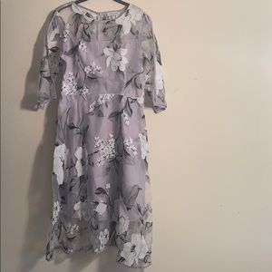 Lavender grey flower a line dress never worn.